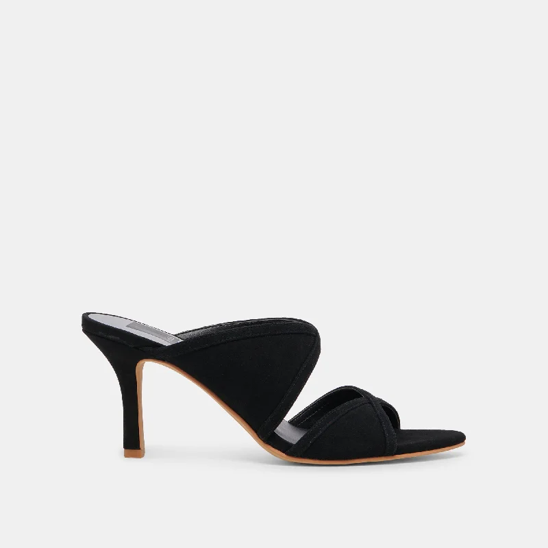 MANDEL HEELS ONYX SUEDE Zip - Up Boot Style  