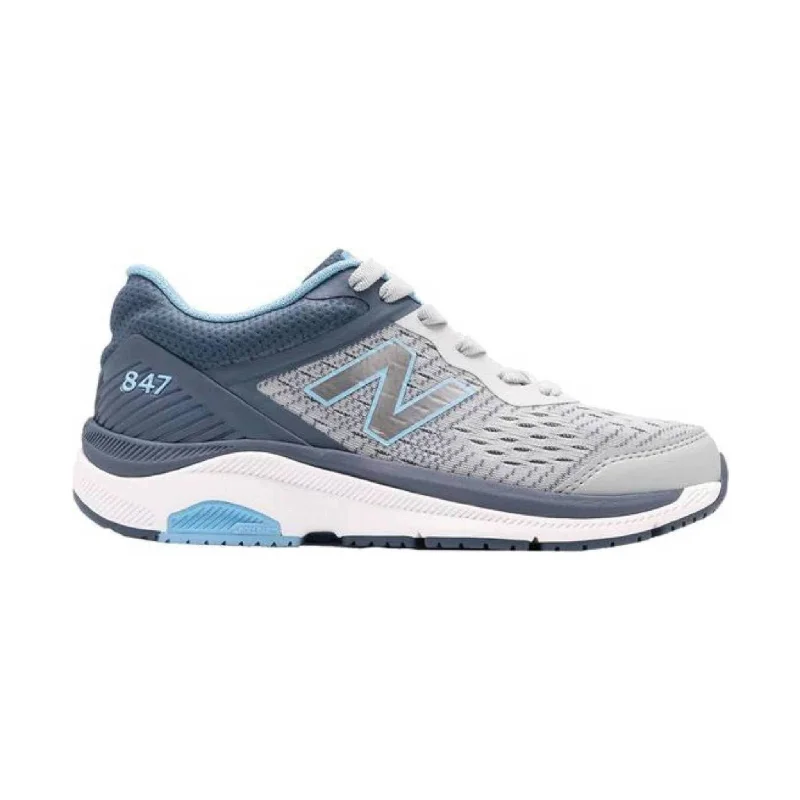 New Balance Women's 847v4 Walking Shoes - Light Aluminum Tailored Oxford Style 