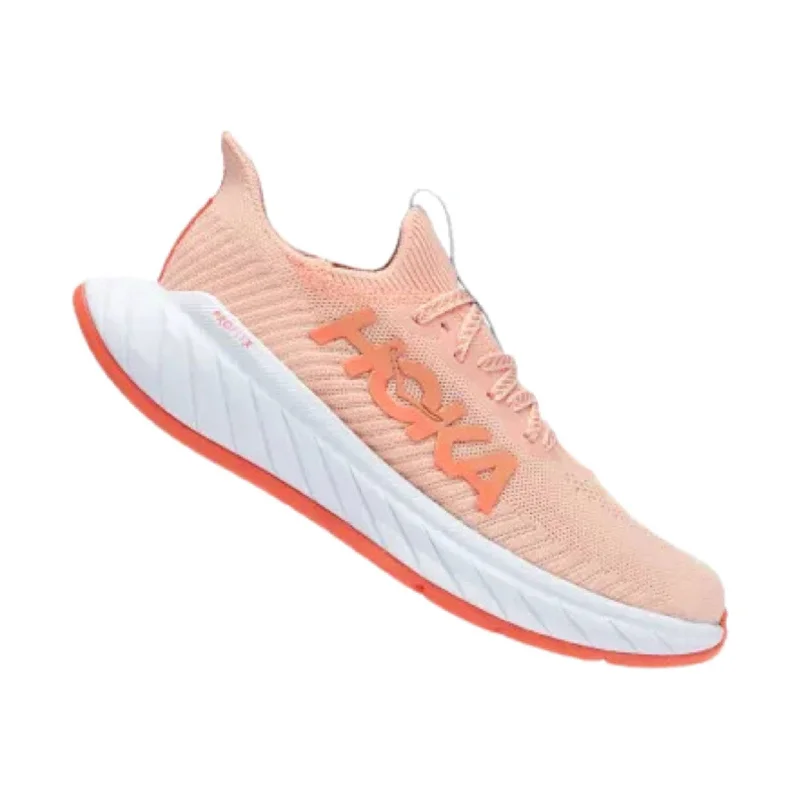 HOKA Women's Carbon X 3 Running Shoes - Peach Parfait/ Summer Song Vintage Oxford Appeal HOKA Women's Carbon X 3 Running Shoes - Peach Parfait/ Summer Song Vintage Oxford Appeal