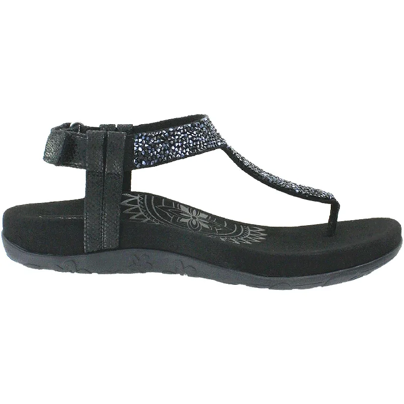 Women's Aetrex Jade Black Synthetic Monochromatic Shoe Look  