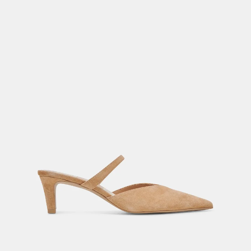 KANIKA MID HEELS TAN SUEDE Cowboy Boot Western Style  