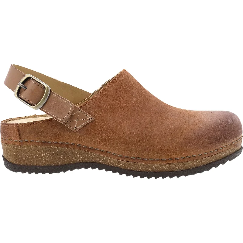 Women's Dansko Merrin Tan Burnished Suede Loose - Fit Slipper Style  