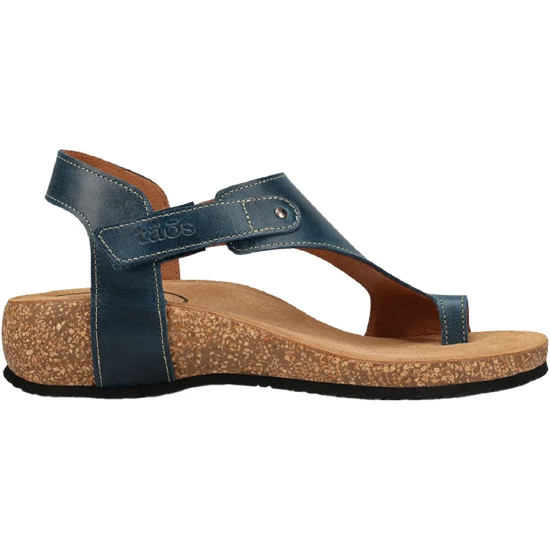 Women's Taos Fame Petrol Blue Leather Loose - Fit Slipper Style  