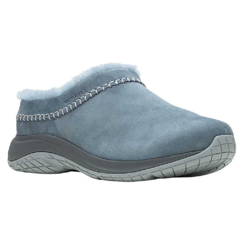 Merrell Encore Ice 5 Stone Wash Pig Suede Clog (Women's) Checkered Shoe Pattern Look  