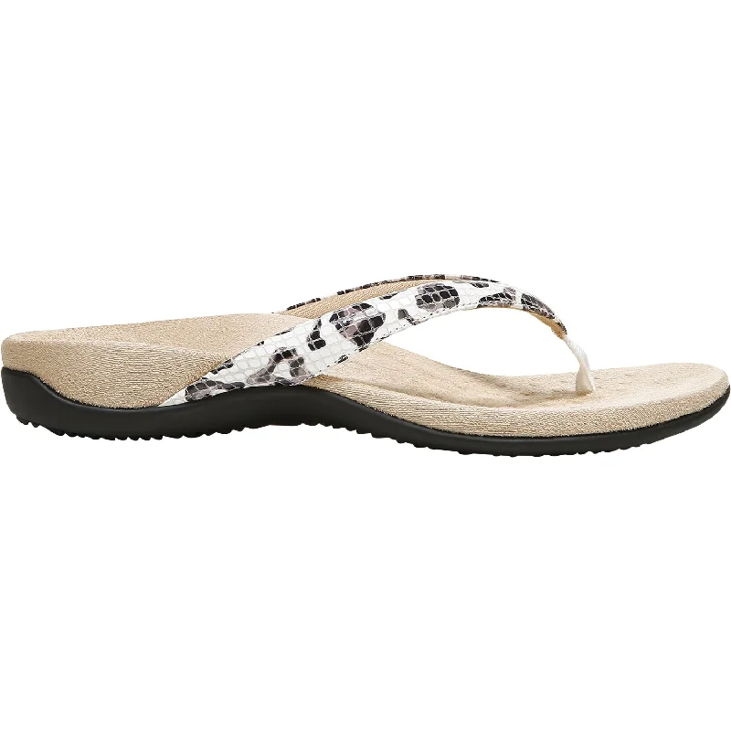 Women's Vionic Dillon White Leopard Leather Vintage Oxford Appeal 