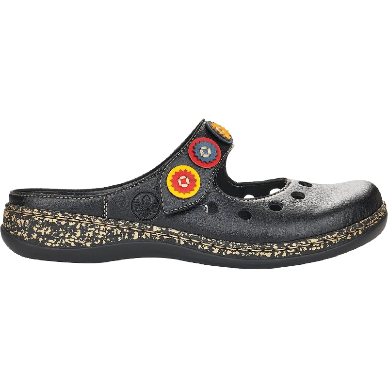 Women's Rieker 46381-00 Daisy 81 Black Synthetic Moccasin Soft - Sole Style  