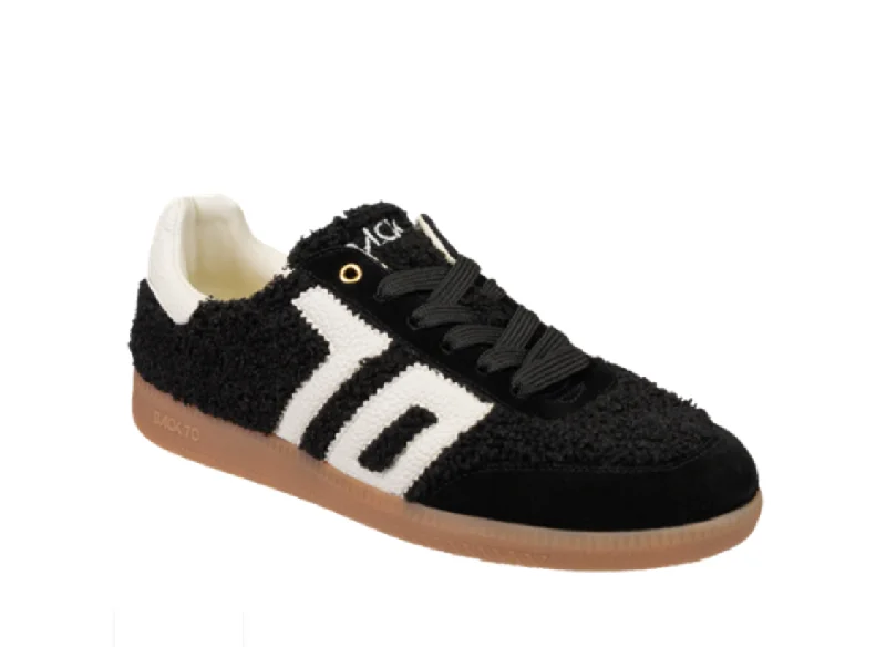 BACK70 TEDDY BLACK/WHITE Distressed Leather Shoe Style  