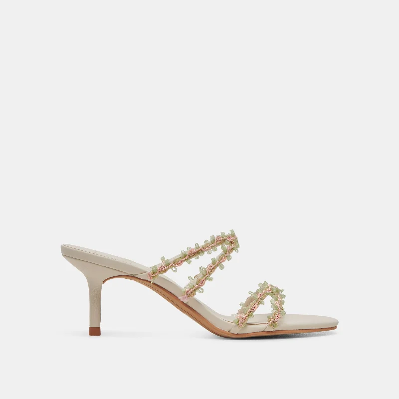 BETTI HEELS IVORY MULTI STELLA Comfortable Derby Style  