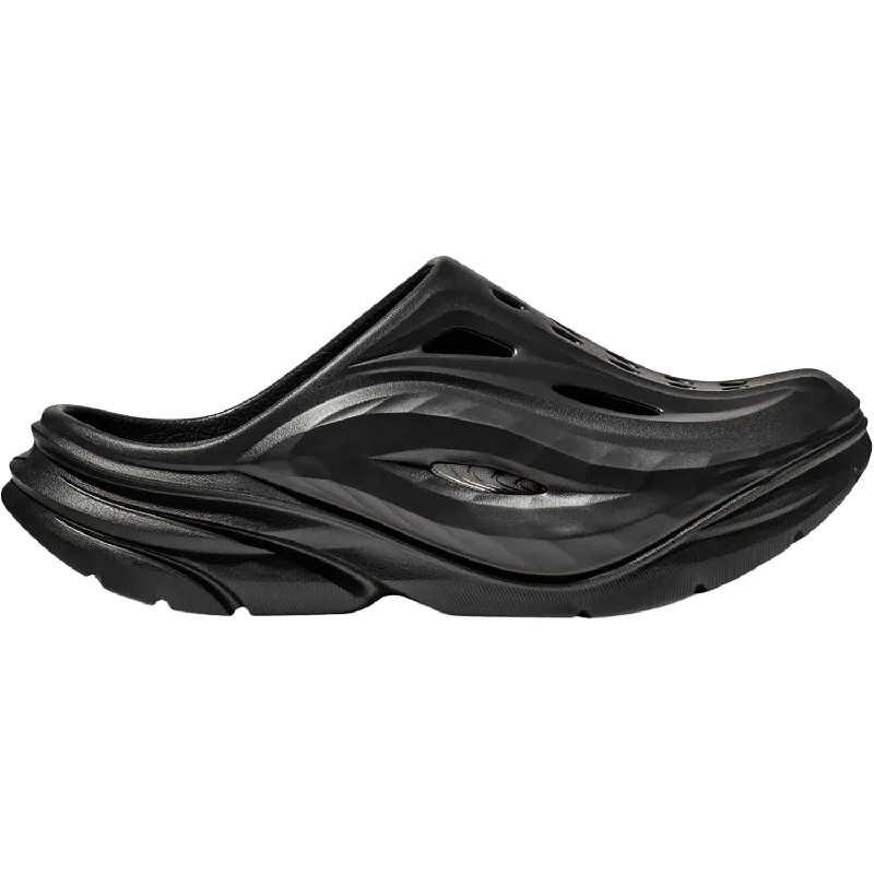 Unisex Hoka Ora Recovery Mule Black/Black Synthetic Skateboarding Sneaker Style  