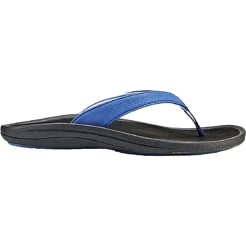 Women's OluKai Kulapa Kai Navy/Black Synthetic Comfortable Derby Style  