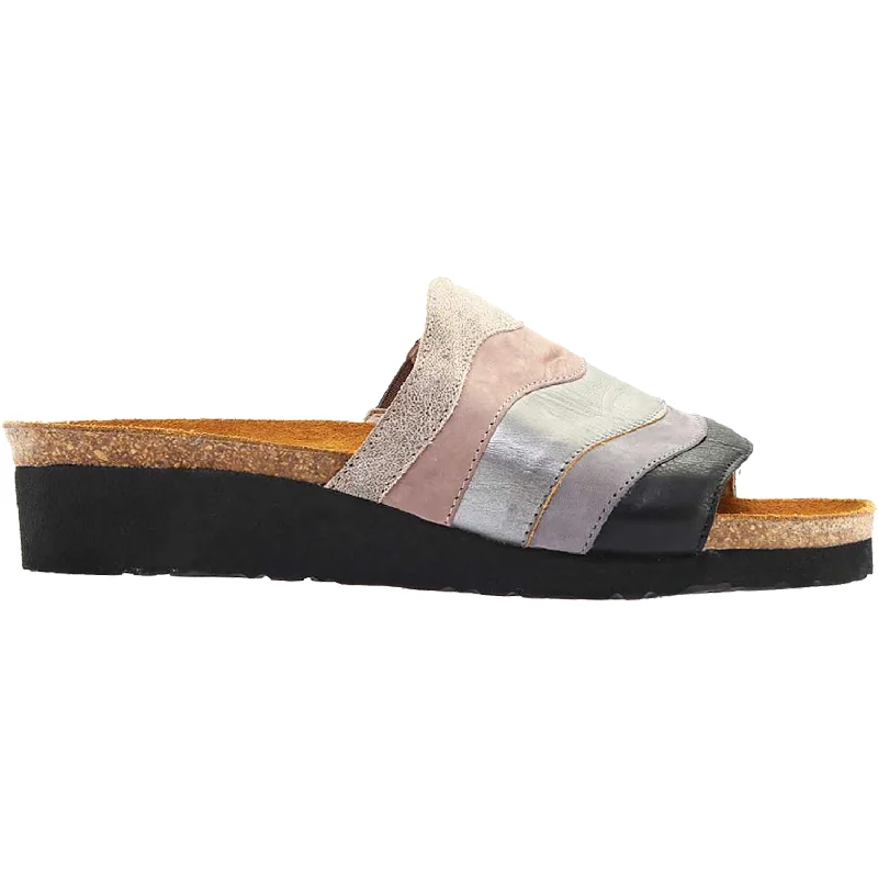 Women's Naot Portia Speckled Beige/Stone/Smoke/Black Leather/Nubuck Two - Tone Shoe Design  
