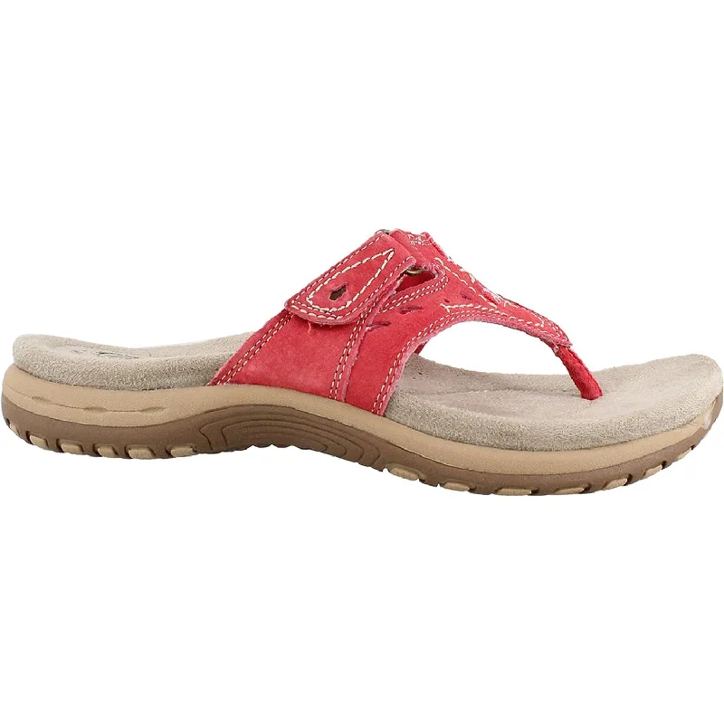 Women's Earth Sara Red Leather Neon - Accent Sneaker Look  