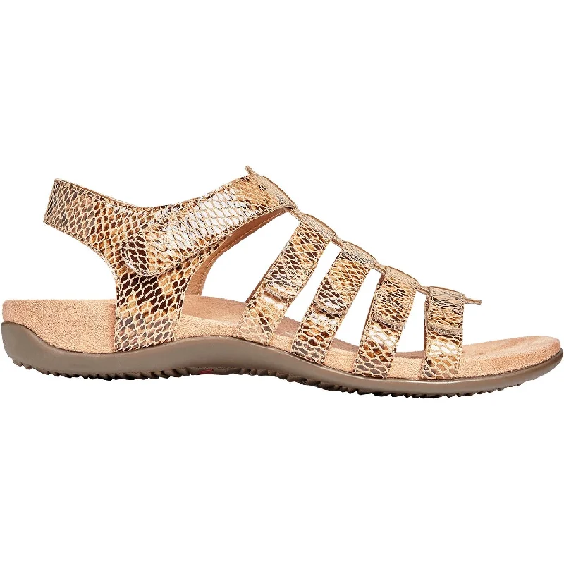 Women's Vionic Harissa Snake Wheat Leather Zip - Up Boot Style  