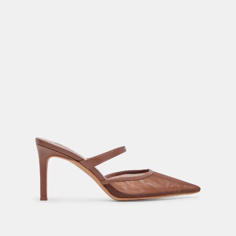 KATIK WIDE HEELS ESPRESSO MESH Patchwork Shoe Aesthetic  