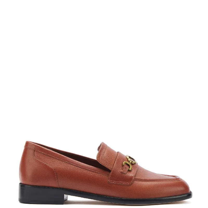 Patricia Loafer in Mocca Leather Comfortable Derby Style  