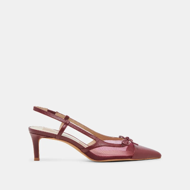 KANDI HEELS MAROON MESH Hemp - Material Shoe Style  