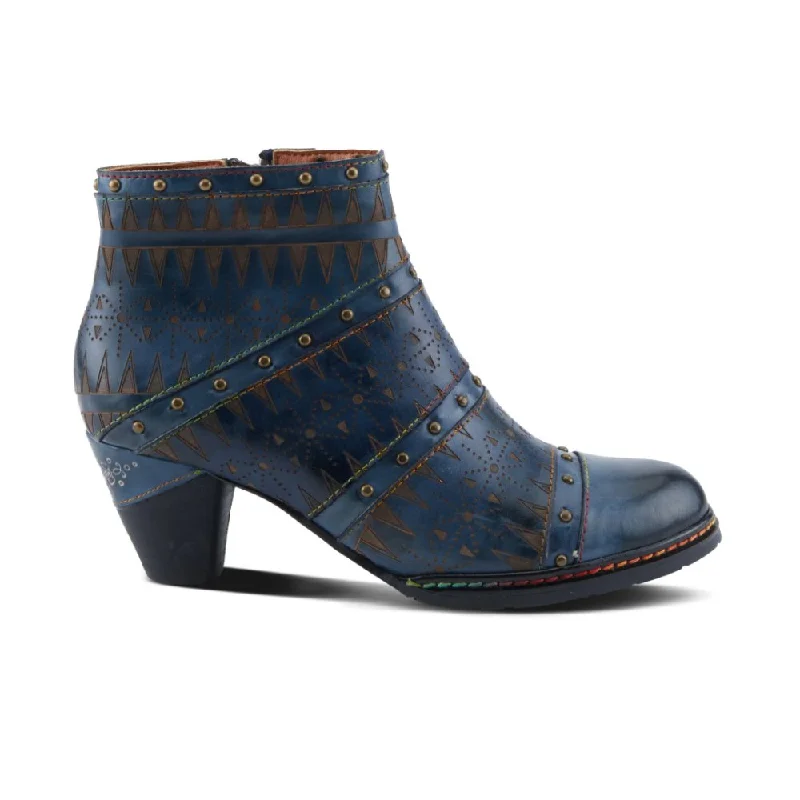 L'Artiste By Spring Step Women's Niobe - Navy Multi Beaded Moccasin Design 