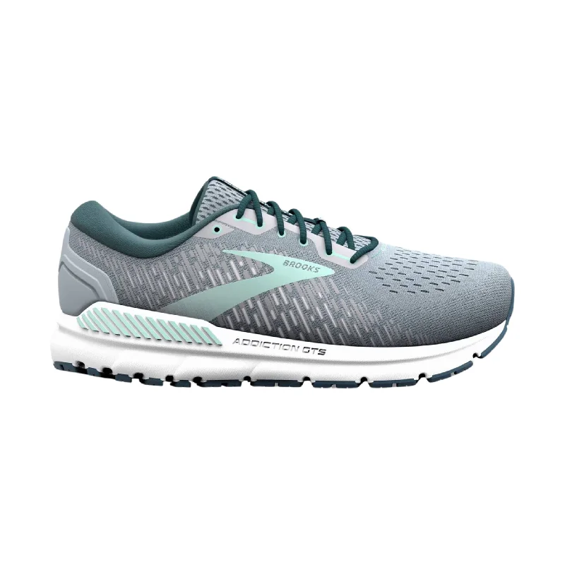 Brooks Women's Addiction GTS 15 Road Running Shoes - Grey/Navy/Aqua Vintage Oxford Appeal 