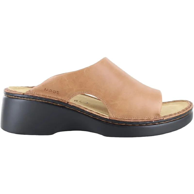 Women's Naot Rome Latte Brown Leather Open - Lacing Derby Look  