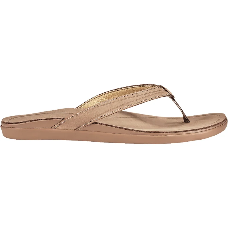 Women's OluKai Aukai Tan Leather Hip - Hop Sneaker Style  
