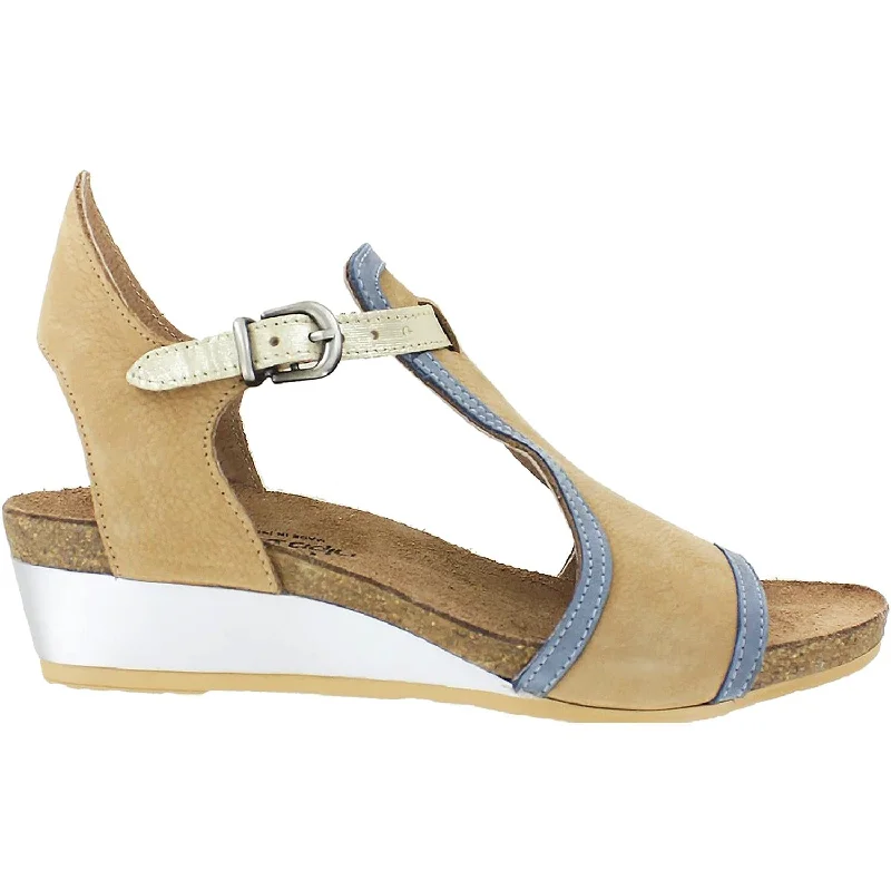 Women's Naot Fiona Nude/Feathery Blue/Gold Nubuck/Leather British Gentleman Oxford Style Women's Naot Fiona Nude/Feathery Blue/Gold Nubuck/Leather British Gentleman Oxford Style