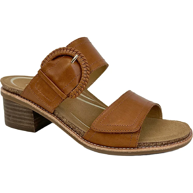 Women's Aetrex Tatiana Cognac Leather Striped Shoe Style  