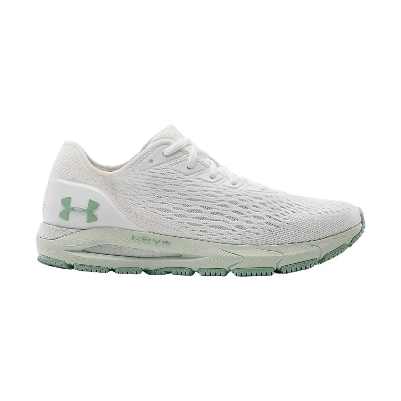 Under Armour Women's HOVR Sonic 3 - White/Green Checkered Shoe Pattern Look  
