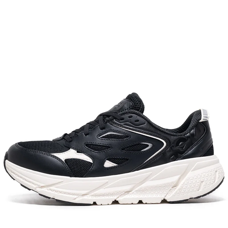 Hoka Clifton L Athletics - Obsidian/Alabaster Ankle - High Military Boot Style  