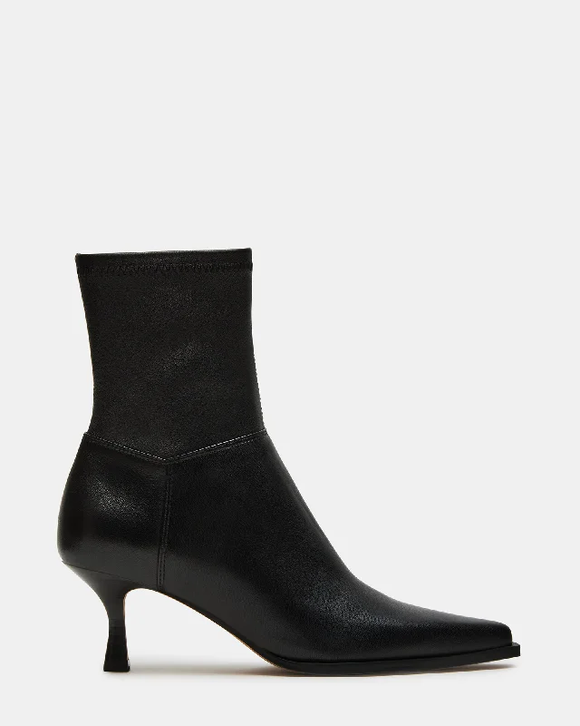 STASIA BLACK LEATHER Checkered Shoe Pattern Look  