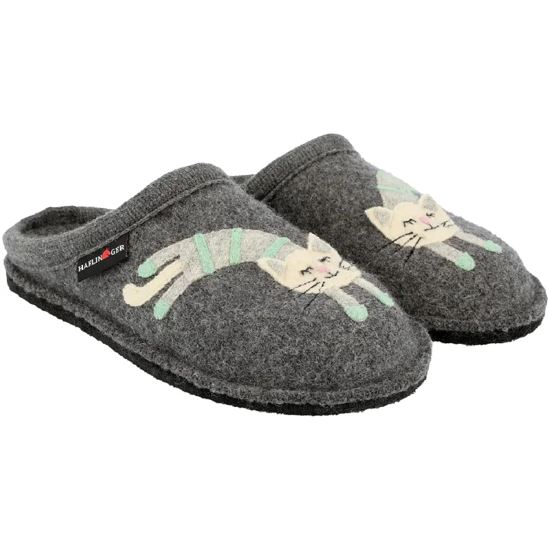 Women's Haflinger Katze Grey Combat - Inspired Military Boot Look  