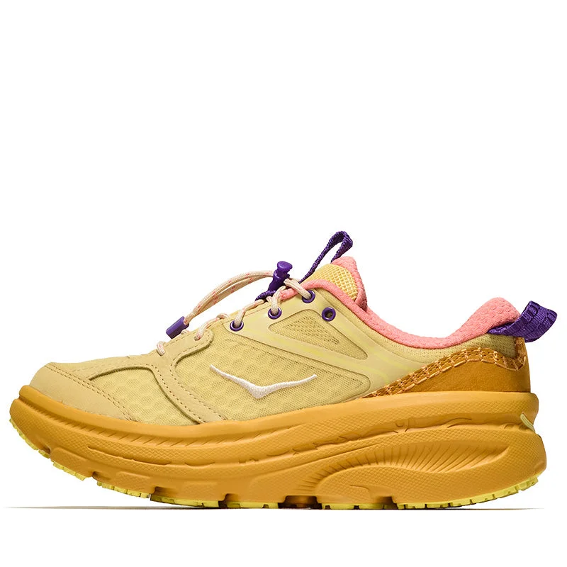 Hoka U Bondi B3LS - Flaxseed/Varsity Yellow Elastic - Sided Chelsea Look  
