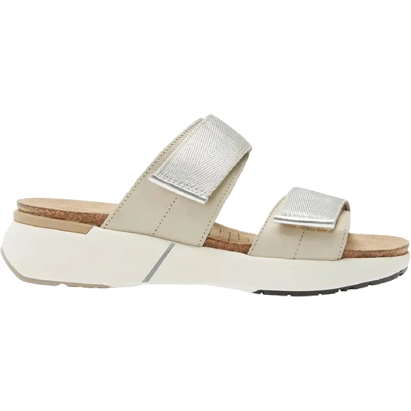 Women's Naot Calliope Soft Ivory/Soft Silver/Silver Grey Leather Elastic - Sided Chelsea Look  