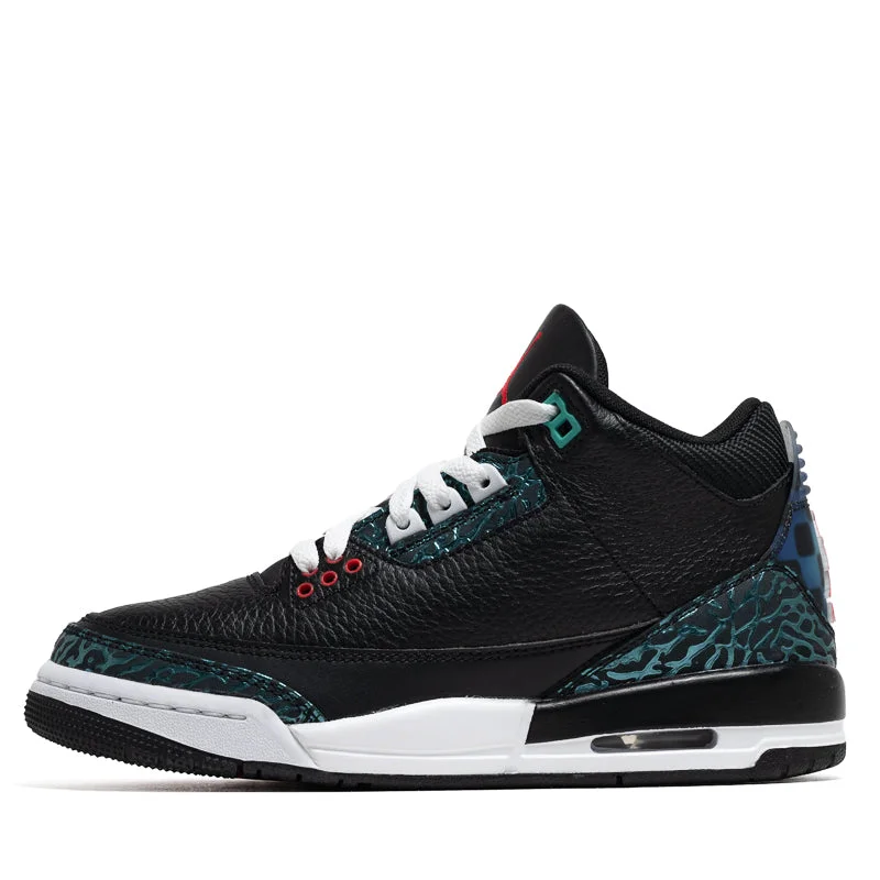 Air Jordan 3 Retro SE 'Moto' (GS) - Black/Siren Red Wingtip Oxford Design 