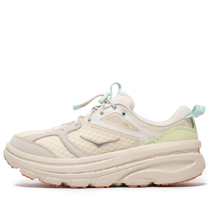 Hoka U Bondi B3LS - Oat Milk Ankle - High Military Boot Style  