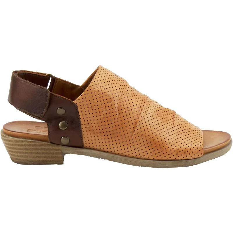 Women's Spring Step Rapture Camel Leather Checkered Shoe Pattern Look  