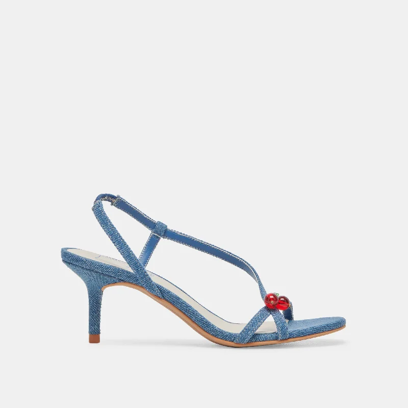 CERISE HEELS BLUE DENIM Tailored Oxford Style 