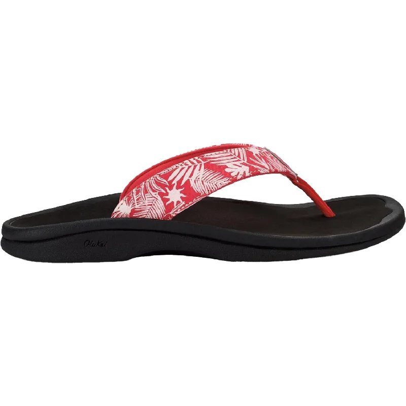 Women's OluKai Ohana Lehua Flower/Onyx Synthetic Casual Loafer Style          