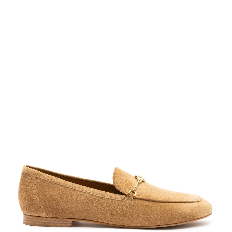 Katherine Loafer In Peanut Suede Loose - Fit Slipper Style  