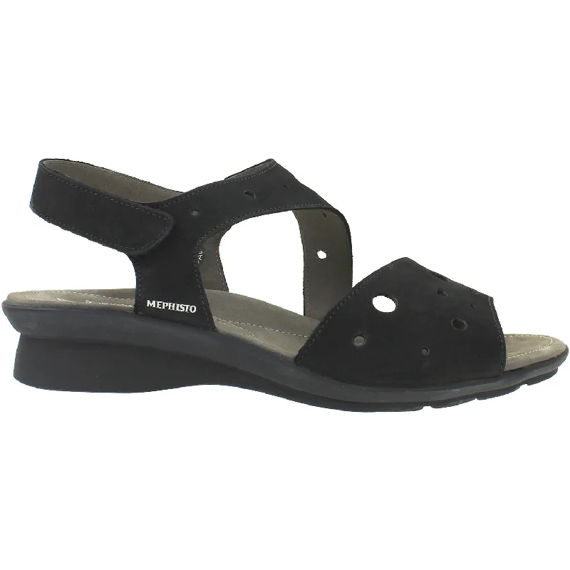 Women's Mephisto Phiby Perf Black Bucksoft Nubuck Artisan - Crafted Loafer Style  