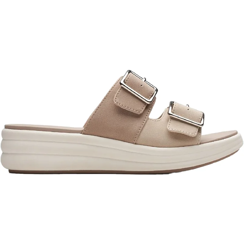 Women's Clarks CS Drift Buckle Sand Combi Synthetic Sustainable Shoe Design  