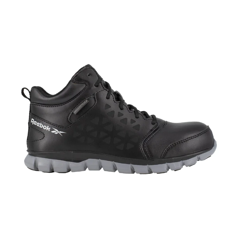Reebok Work Women's Sublite Cushion Athletic Hightop Composite Toe Waterproof Hiker Work Shoes - Black Artisan - Crafted Loafer Style  