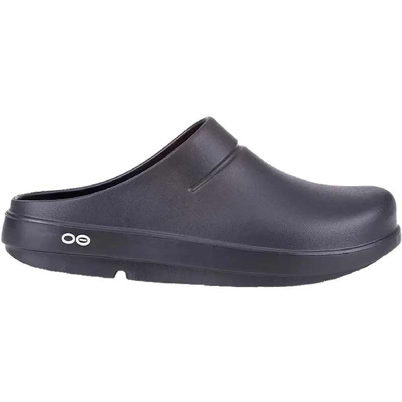 Unisex OOFOS OOcloog Black Matte Synthetic Slide Sandal Beach Style  