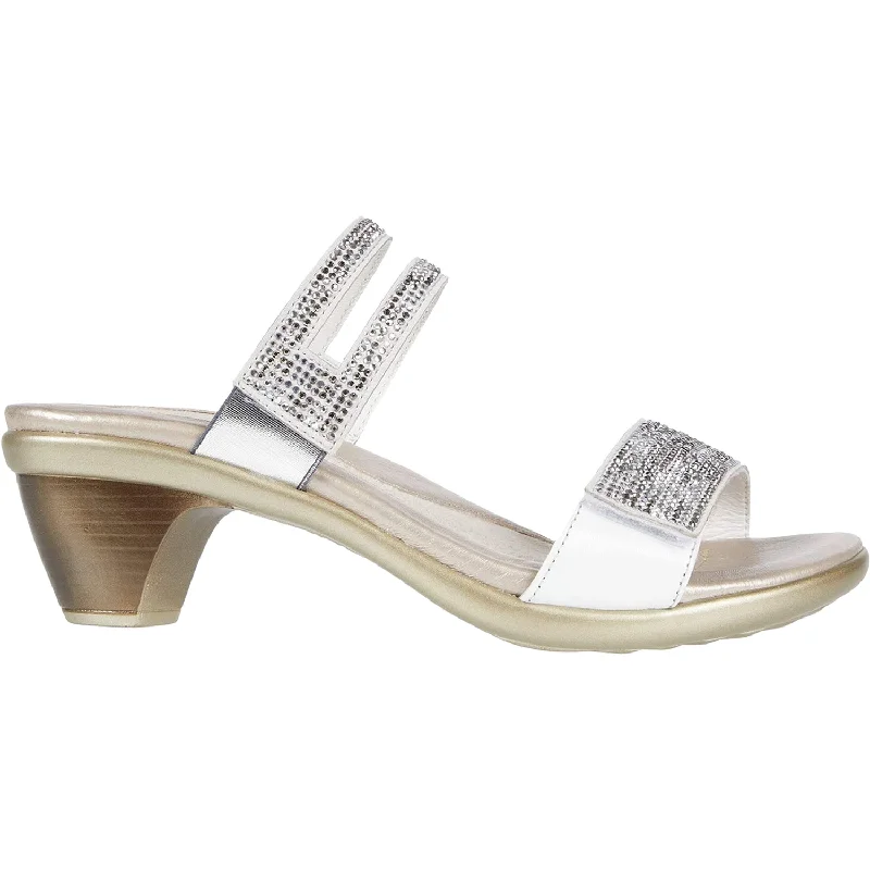 Women's Naot Temper White Multi Rivets/White Pearl Leather Ivy League Loafer Look 