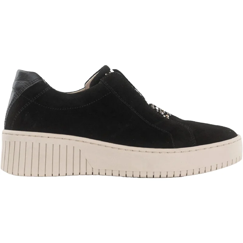 Women's Gabor 32.231.17 Black Suede with Bling Skateboarding Sneaker Style  