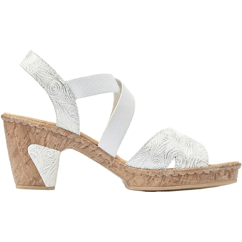 Women's Rieker 69720-80 Roberta 20 White/Silver Synthetic Ivy League - Inspired Derby Look Women's Rieker 69720-80 Roberta 20 White/Silver Synthetic Ivy League - Inspired Derby Look