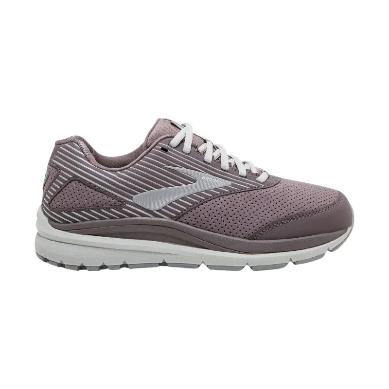 Brooks Women's Addiction Walker Suede Walking Shoes - Shark/Alloy/Oyster Ivy League - Inspired Derby Look 