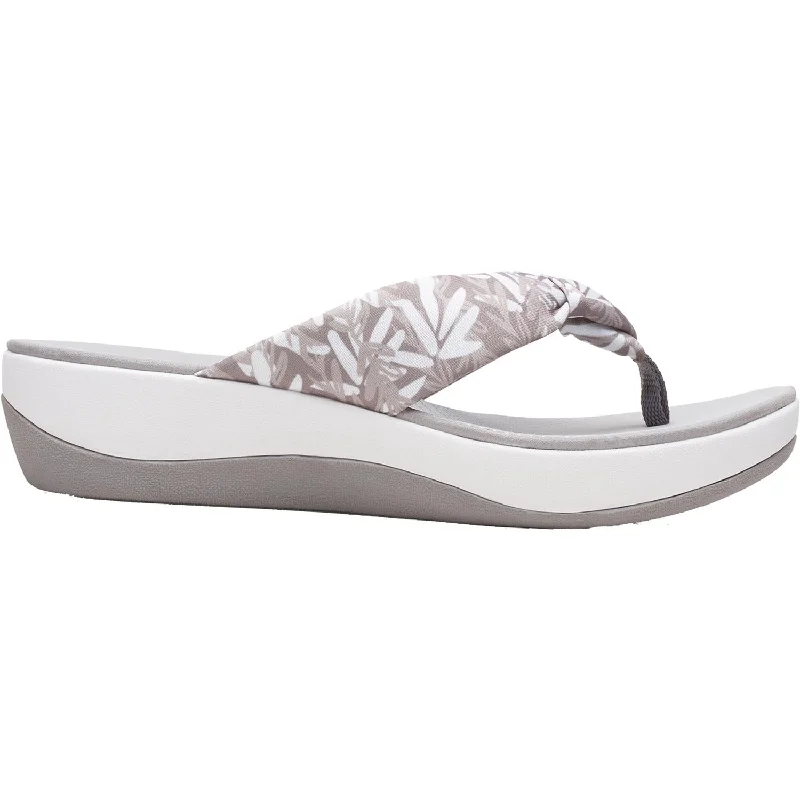Women's Clarks Cloudsteppers Arla Glison Grey Floral Fabric Tassel Driving Shoe Look 