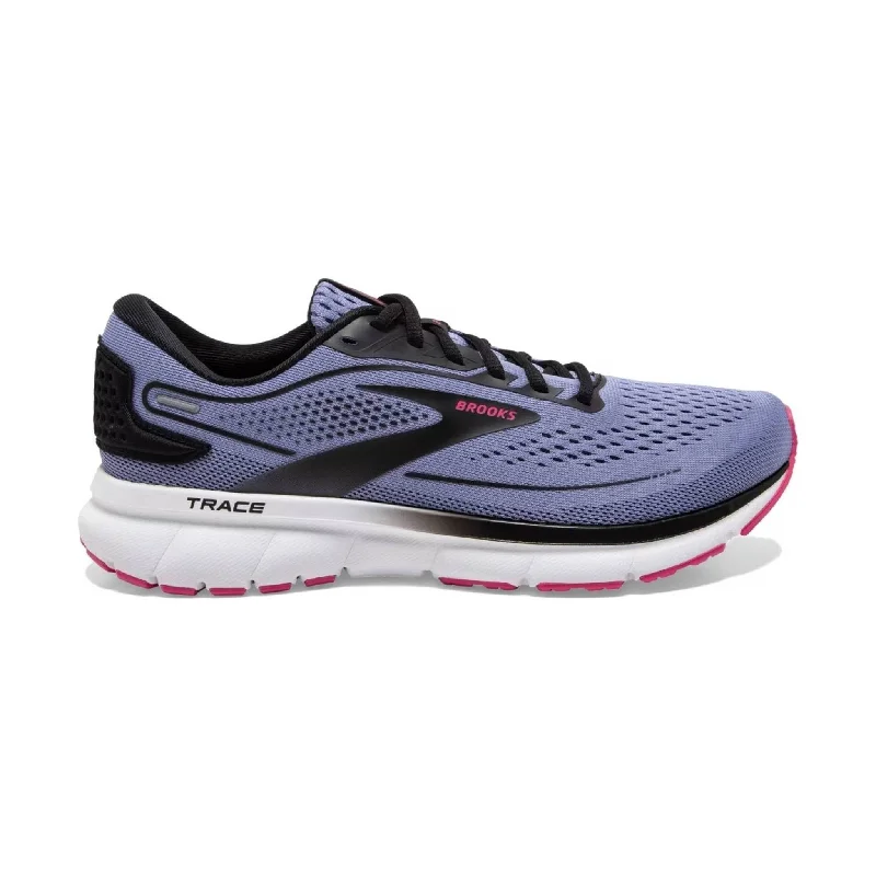 Brooks Women's Trace 2 Road Running Shoes - Purple Impression/Black/Pink Elastic - Sided Chelsea Look  