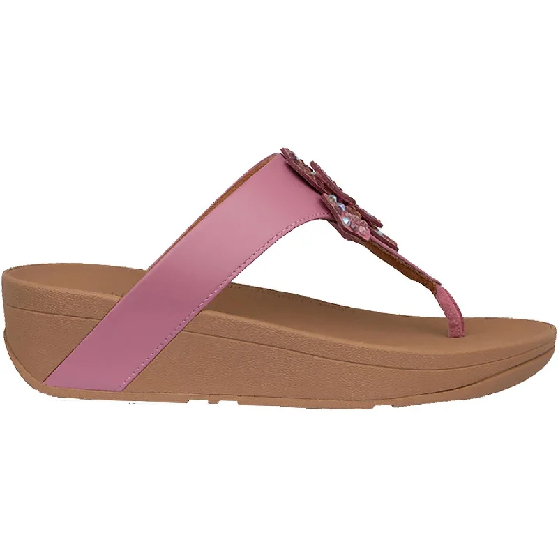 Women's Fit Flop Lottie Corsage Pink Microfibre Quilted Shoe Design  