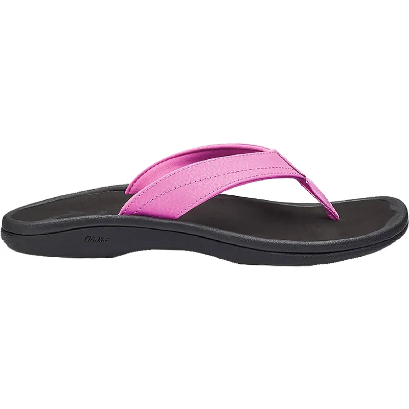 Women's OluKai Ohana Dragon Fruit/Black Synthetic Retro Plimsoll Style  